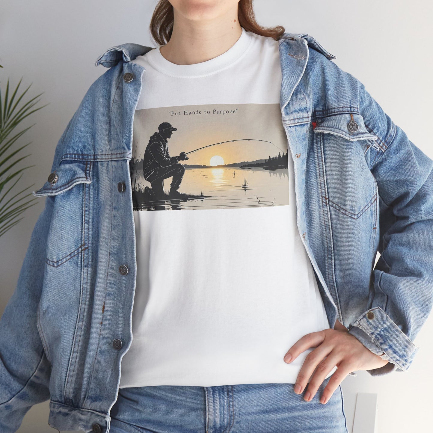Fishing Graphic Tee, Put Hands to Purpose, Unisex T-Shirt