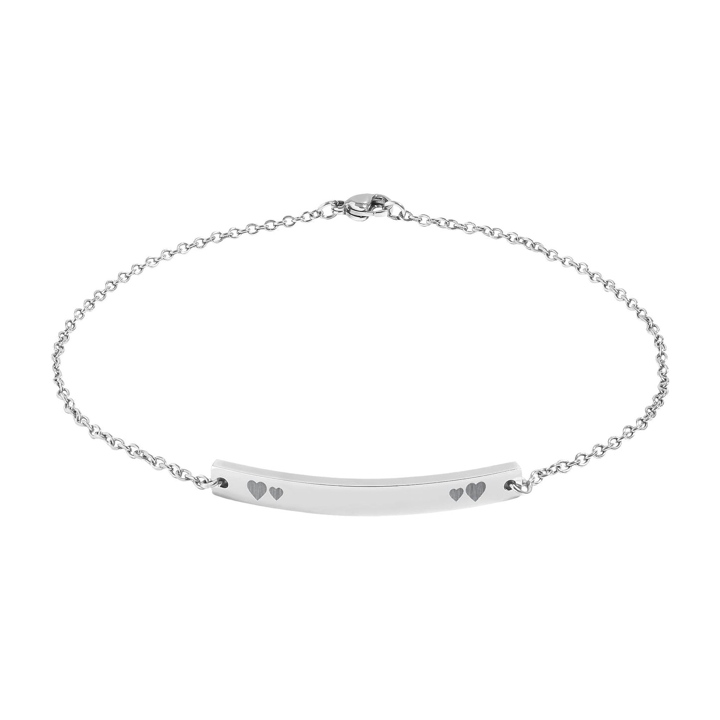 Engravable Curved Bar Anklet – Personalized Minimalist Chain for Gifts & Everyday Wear