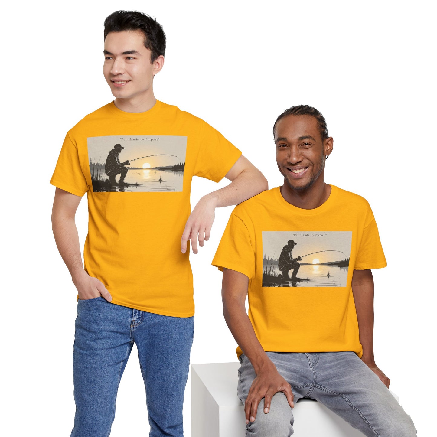 Fishing Graphic Tee, Put Hands to Purpose, Unisex T-Shirt