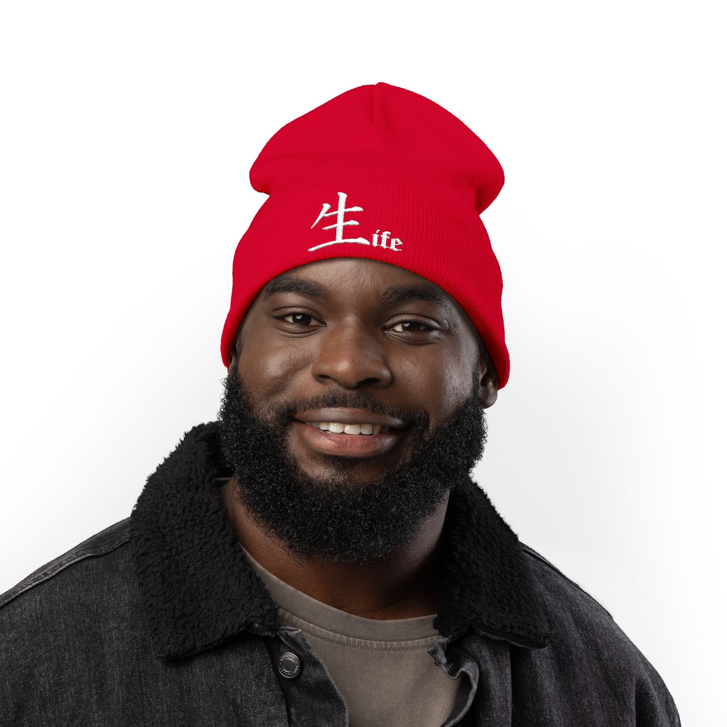 Life by Jack Spade embroidered Knit Beanie, Cuffed Winter Hat