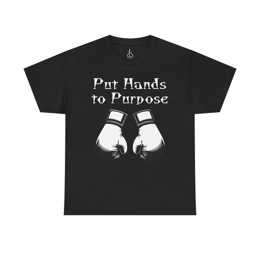 Boxing Tee, "Put Hands to Purpose" Unisex Heavy Cotton Shirt,