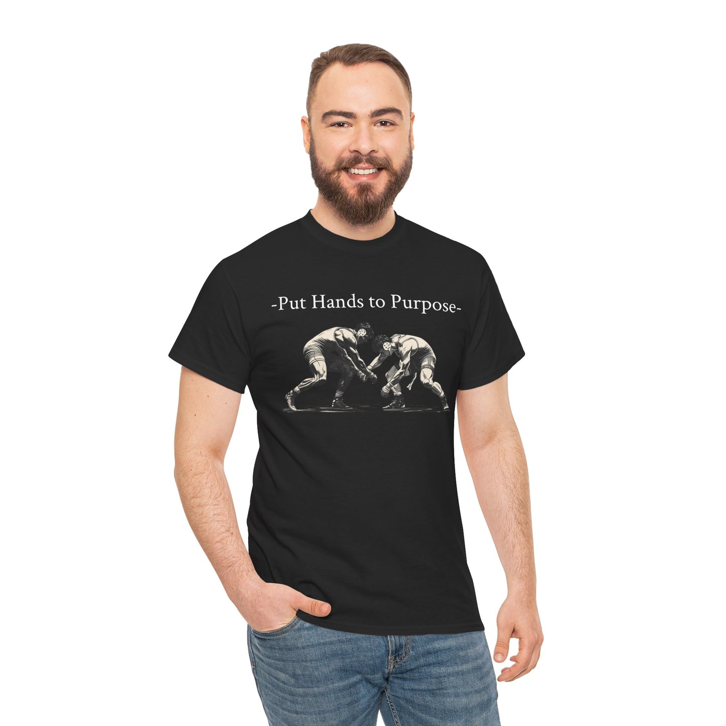 Wrestling Tee, "Put Hands to Purpose" Unisex Shirt for Wrestlers, , Graphic Tee