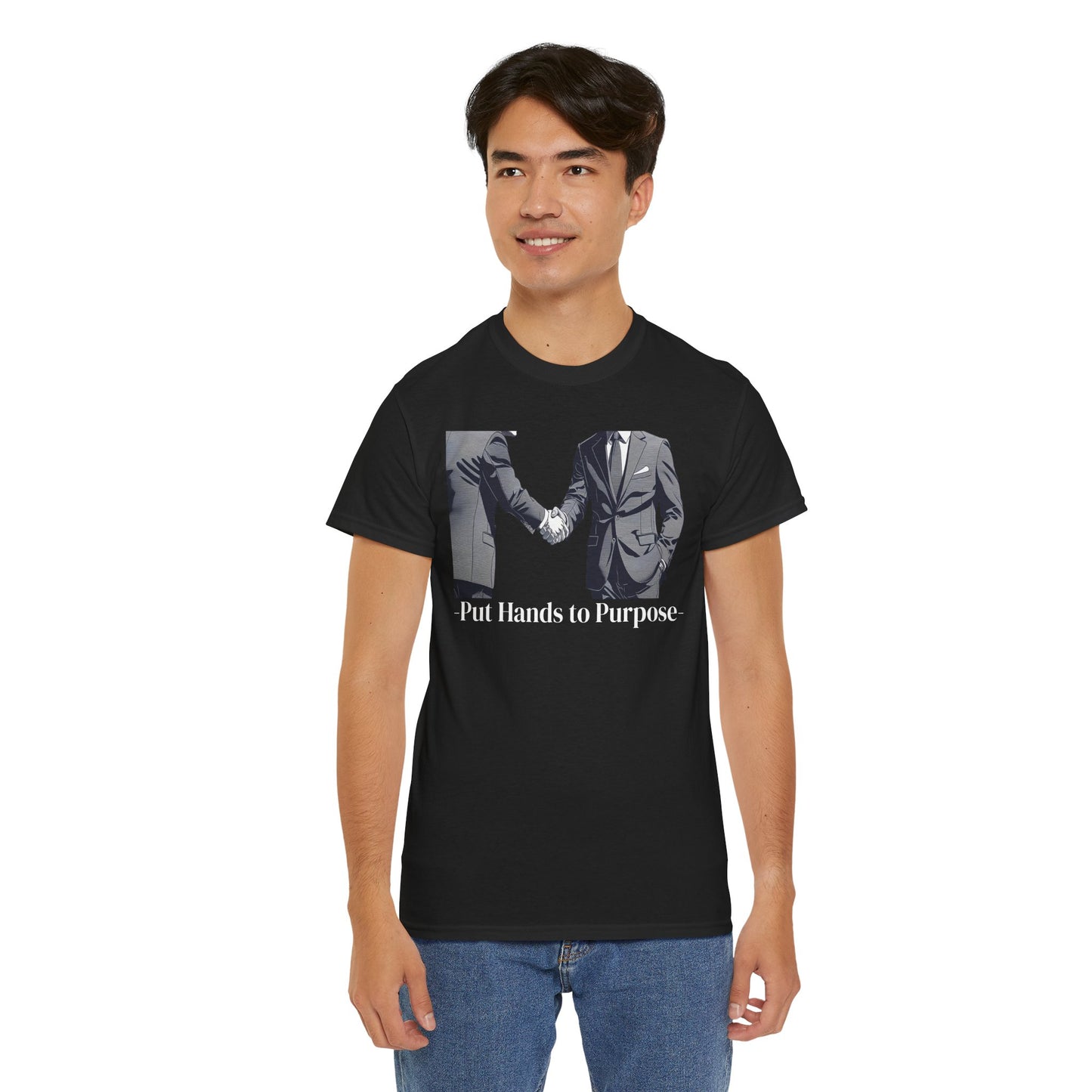 Business Men Shaking Hands Graphic T-Shirt "Put Hands to Purpose