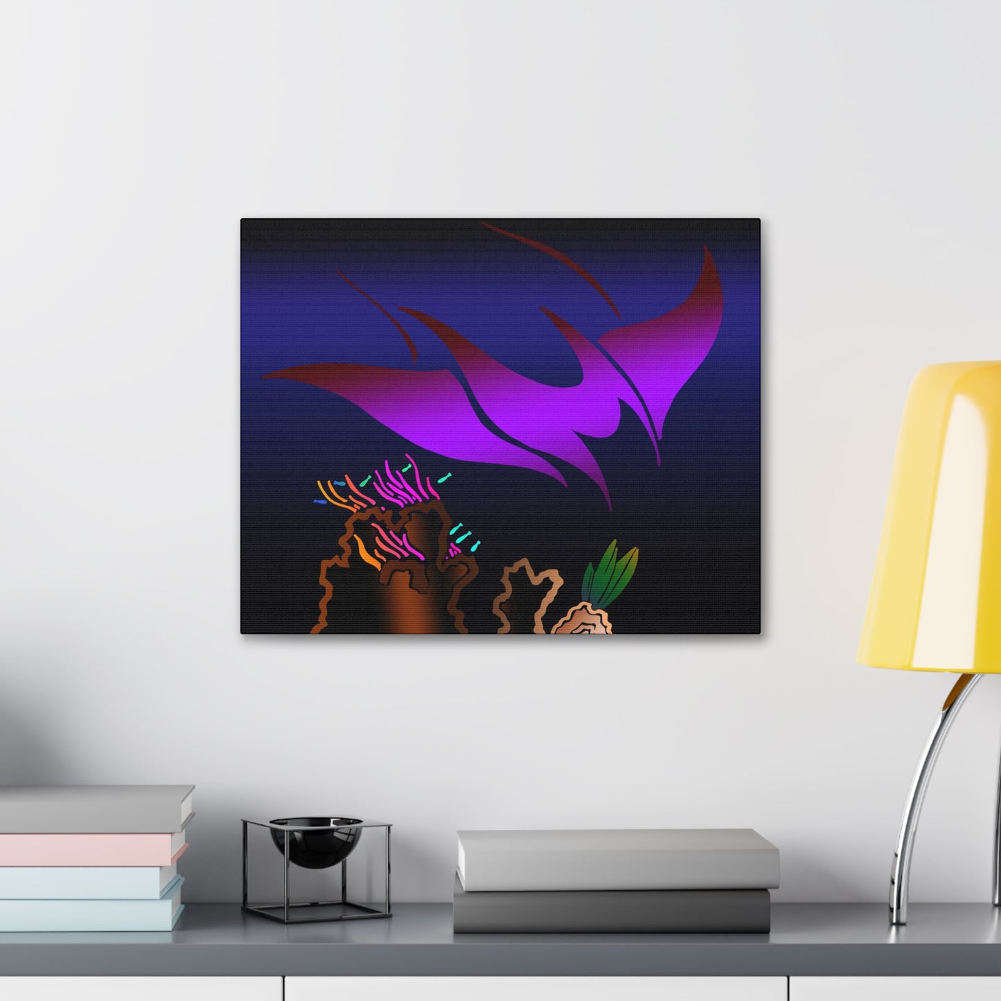 Canvas Wrap Manta Ray Ocean Art