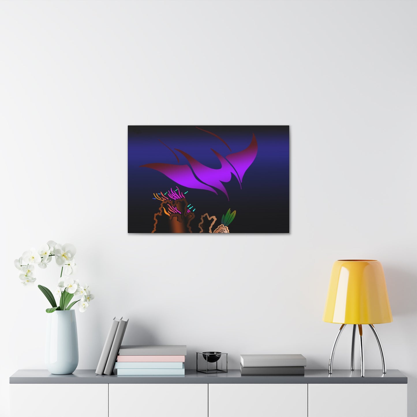 Canvas Wrap Manta Ray Ocean Art