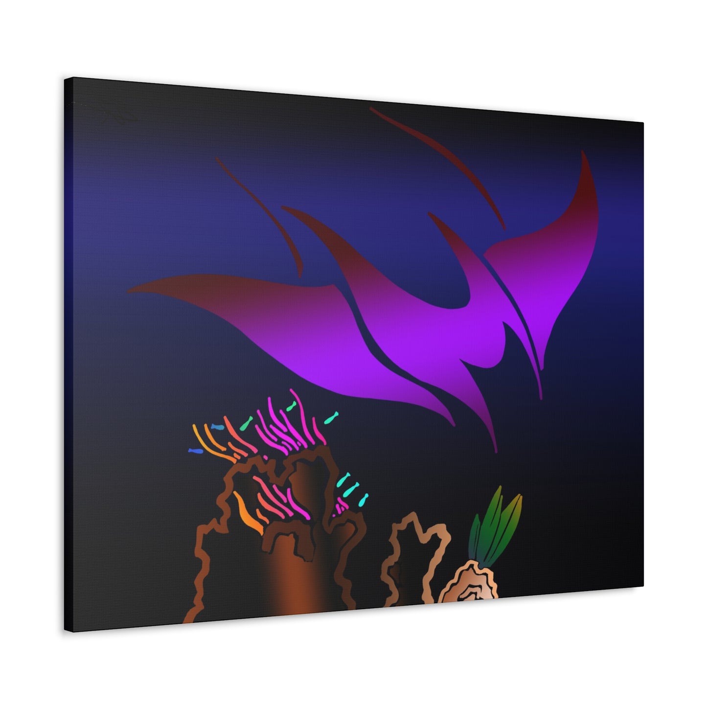 Canvas Wrap Manta Ray Ocean Art