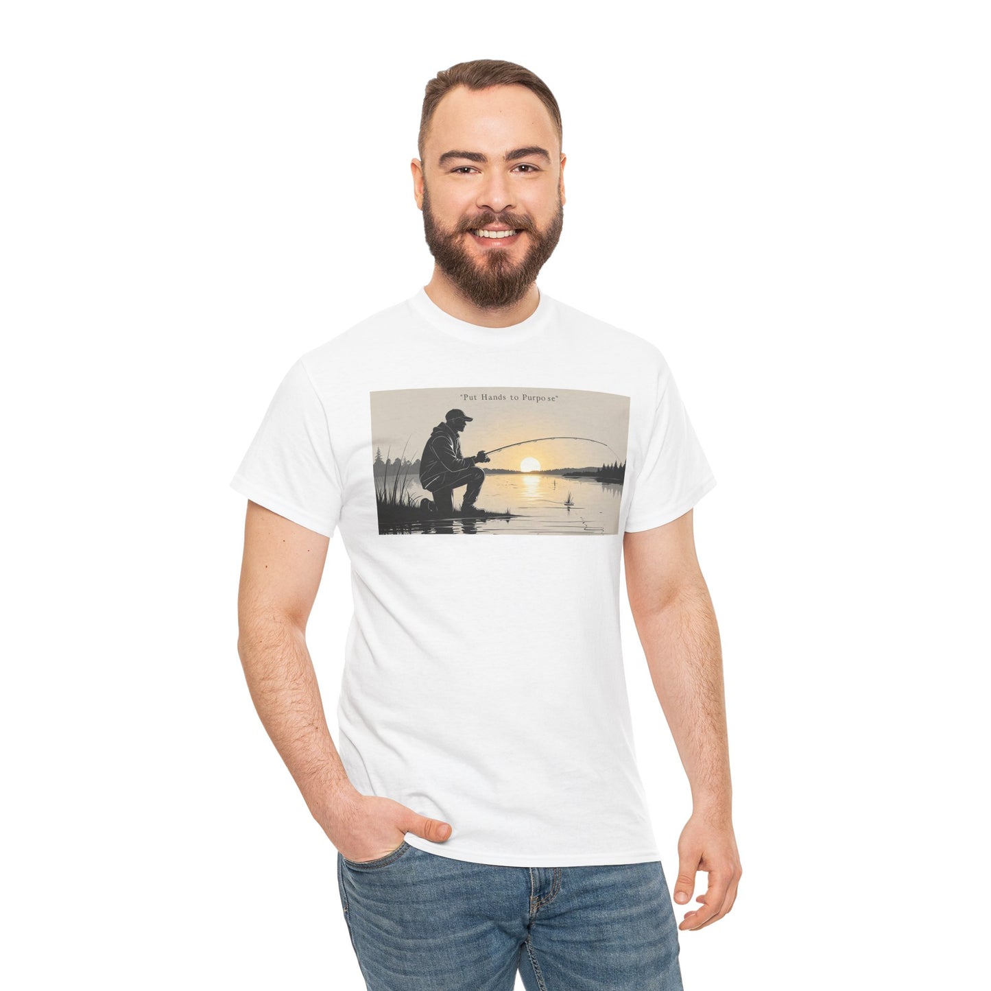 Fishing Graphic Tee, Put Hands to Purpose, Unisex T-Shirt